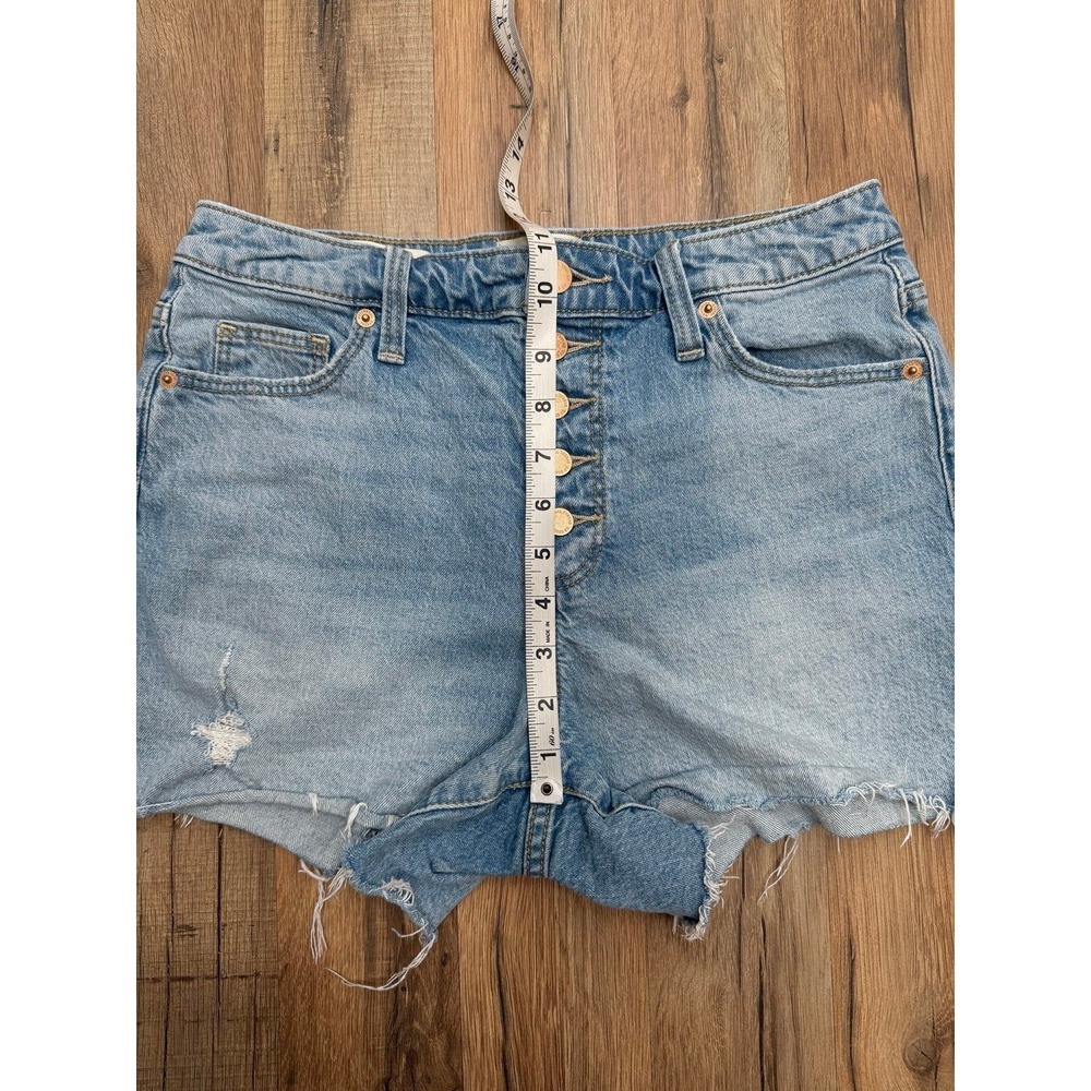 Universal Thread Vintage Midi Denim Shorts‎ Button Fly Distressed 6 - Picture 7 of 8